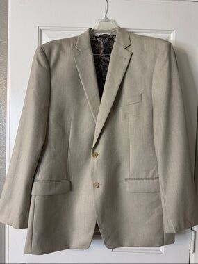 Ralph Lauren Men's Light Beige Two-Button Sport Coat Blazer